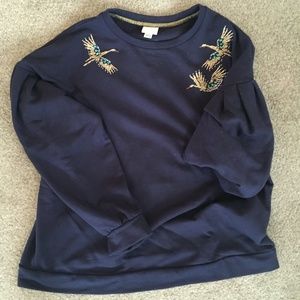 And Away Embroidered Sweater